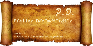 Pfeiler Dömötör névjegykártya